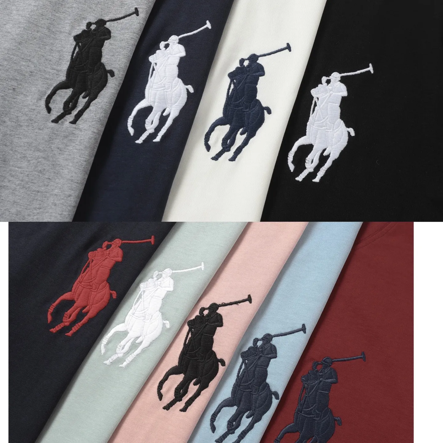 P130 Style number: 652 Brand reputation: Ralph Lauren is an internationally renowned high-end fashion brand, representing quality, style and status. Wearing its short sleeves can highlight consumers' taste and identity. Classic design: The brand has unique and enduring classic design elements, such as the polo logo, iconic color combinations, etc., which are both fashionable and recognizable. High-quality fabric: Made of double yarn 280g fabric, usually made of high-quality cotton fabric, which is soft, breathable, and sweat-absorbent, comfortable to wear, and suitable for various occasions and seasons. Exquisite craftsmanship: Pay attention to detail processing and production technology, neat stitching, and tailoring to ensure the durability and beauty of the clothing. Diversified styles: covering a variety of styles from casual to formal, simple to gorgeous, meeting the individual needs and wearing scenarios of different consumers. Strong matchability: Can be matched with a variety of bottoms, jackets and accessories to easily create a variety of different fashion looks. Inheritance and innovation: While maintaining the traditional charm of the brand, we constantly innovate designs and incorporate new fashion elements to keep our products attractive. Brand values: The American lifestyle and positive values ​​conveyed by Ralph Lauren are also recognized and yearned for by consumers. Color: Black White Gray Blue White Blue Red Pink Sky Blue Bean Green Burgundy Complete Sizes: S, M, L, XL,